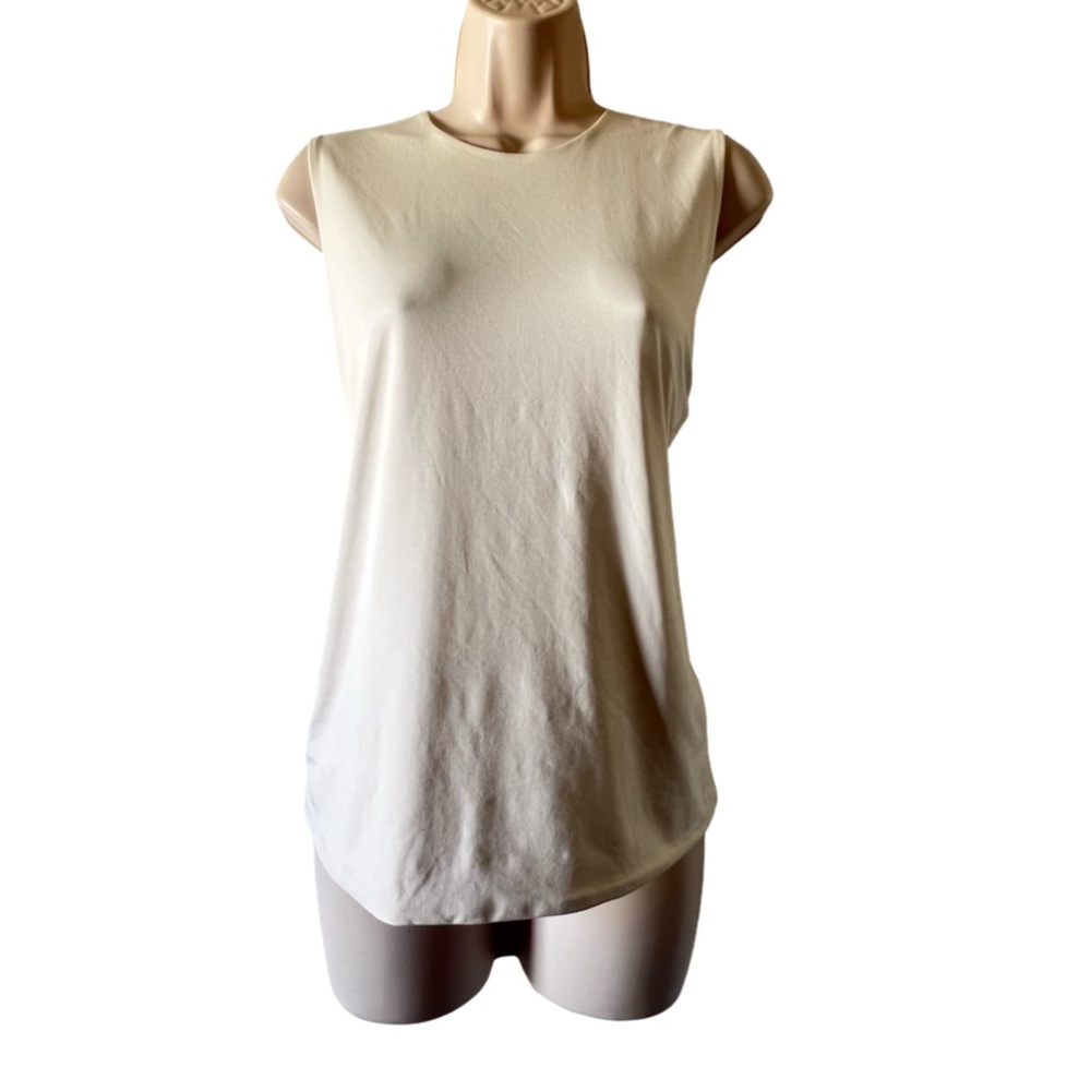Vince Cream Sleeveless Crewneck Tank Top